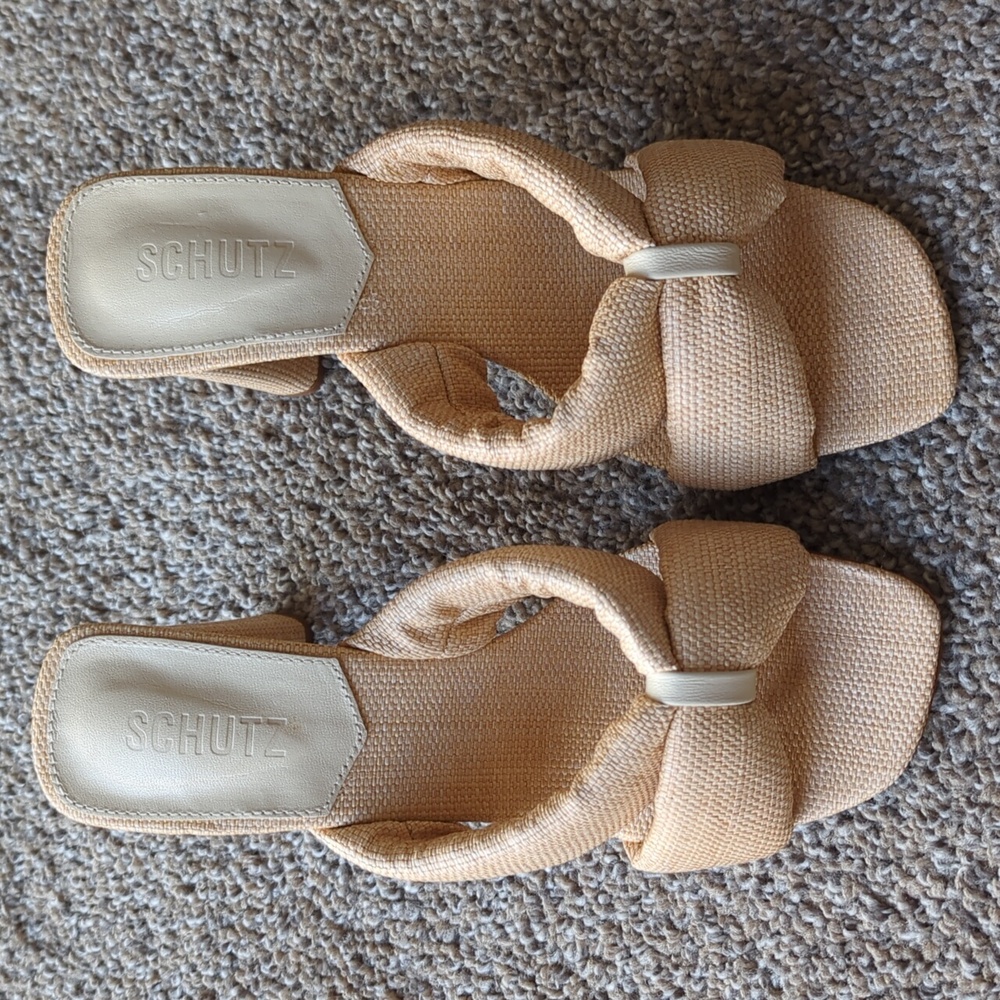 Schultz Fairy High Heeled Natural Woven Sandal